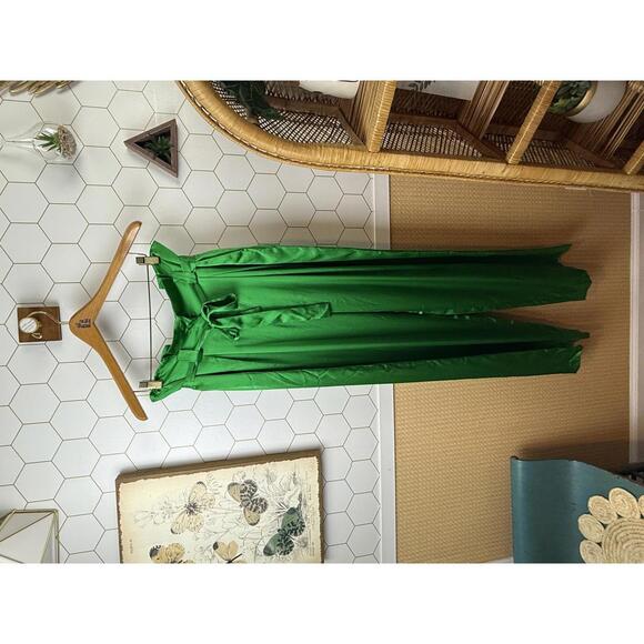 L'AGENCE Bobby Silk Wide Leg Green Paperbag Pant - Size - 4 - Picture 2 of 6